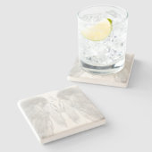 エンジェルウィングスホワイトカスタムモノグラム ストーンコースター (横)