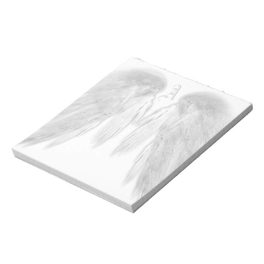 エンジェルウィングスホワイトカスタムモノグラム ノートパッド (回転)