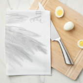 エンジェルウィングスホワイト名前をカスタムする キッチンタオル (四つ折り)