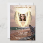 エンジェルウィングスボートサンセットフォトお祝いオブライフ 招待状 (正面)