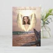 エンジェルウィングスボートサンセットフォトお祝いオブライフ 招待状 (スタンド正面)