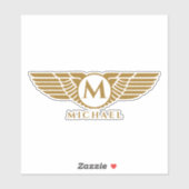 エンジェルウィングスヴィンテージゴールデンネームイニシャルモノグラム シール (シート)