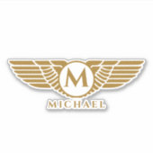 エンジェルウィングスヴィンテージゴールデンネームイニシャルモノグラム シール (正面)