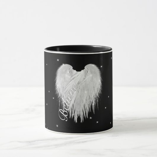 エンジェルウィングス信じ'ハートブラック星空 マグカップ (中央)