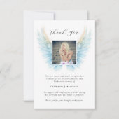 エンジェルウィングス写真悔やみや弔慰葬儀記念 サンキューカード (正面)