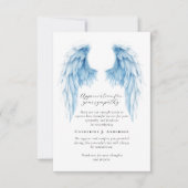 エンジェルウィングス写真悔やみや弔慰葬儀記念 サンキューカード (正面)