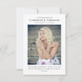 エンジェルウィングス写真悔やみや弔慰葬儀記念 サンキューカード (裏面)