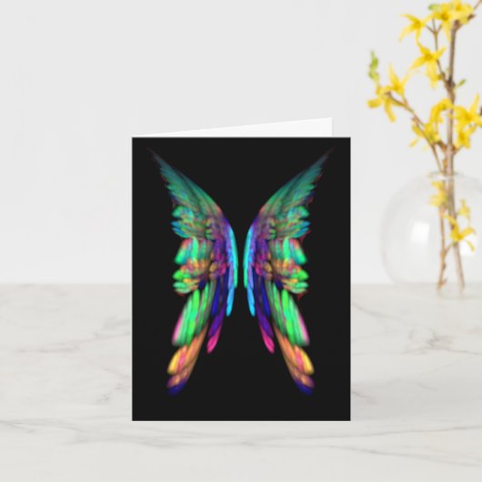 エンジェルウィングス悔やみや弔慰ノートカード カード (黄色い花)