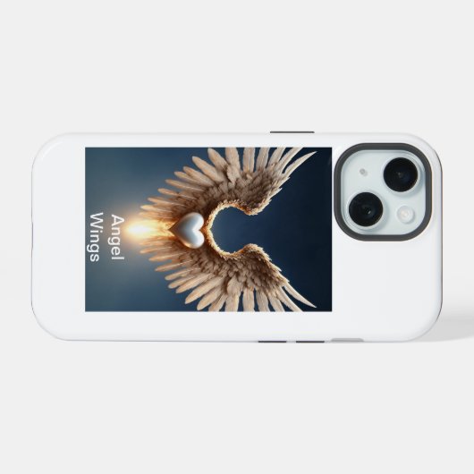 エンジェルウィングス電話ケース iPhone 15ケース (裏面横)