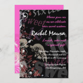 エンジェルウィングス スウィート16 16歳の誕生日 招待状 (正面/裏面)