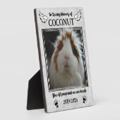 エンジェルウィングス&モルモット手ペット記念写真 フォトプラーク (側面)