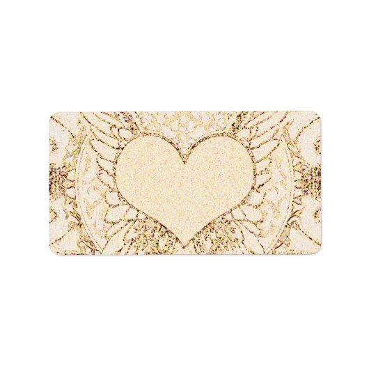 エンジェルウィングズとハート ラベル (正面)