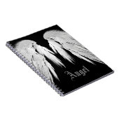 エンジェルウィングズグレイタッチドフェザーズ名前をカスタムする ノートブック (右側)