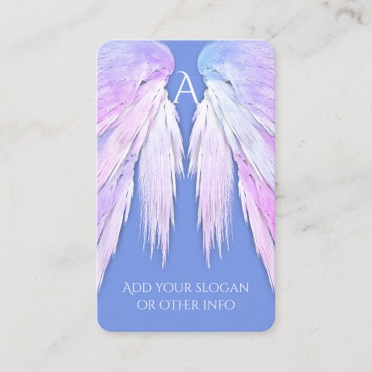 エンジェルウィングズドリーミーソフトブルー美しい 名刺 (正面)