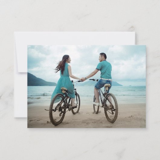 エンジェルウィングズドリームクラウドQRコードウェディングRSVPカード 招待状 (裏面)