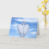 エンジェルウィングズビューティフルブルースカイカスタマイズク雲 カード (黄色い花)