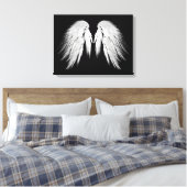 エンジェルウィングズブラック キャンバスプリント (インサイチュ (寝室))