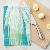 エンジェルウィングズモノグラム名フレッシュグラデーション キッチンタオル (四つ折り)