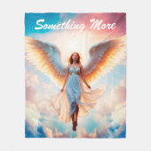 エンジェルウィング天国神の金ゴールド美しいフライ フリースブランケット (正面)