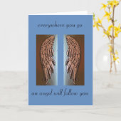 エンジェルウィング悔やみや弔慰カード カード (黄色い花)