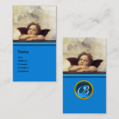 エンジェルウィングCherubモノグラムブルーサファイアシルバー 名刺 (正面/裏面)