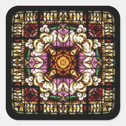 エンジェルウィンドウ万華鏡のように千変万化するパターンステッカー スクエアシール (正面)