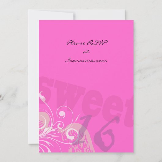 エンジェルウイングスイート16セィフ誕生日招待状 招待状 (裏面)