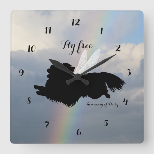 エンジェルウイングスチワアメモリアルウォールクロック スクエア壁時計 (正面)