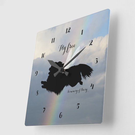 エンジェルウイングスチワアメモリアルウォールクロック スクエア壁時計 (傾斜)