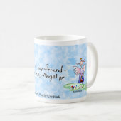 エンジェルウォーターカラースケッチパープルブルーとグリーン コーヒーマグカップ (正面右)