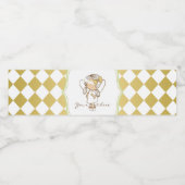 エンジェルウォーターボトルラベル – 金ゴールドと緑 ペットボトルラベル (シングルラベル)