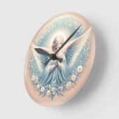 エンジェルウォールクロック20.3 cm円形アクリル ラウンド壁時計 (傾斜)