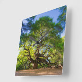 エンジェルエレガントオークツリー スクエア壁時計 (傾斜)