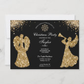 エンジェルエレガントクリスマスファミリーディナーパーティー 招待状 (正面)