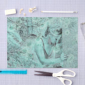 エンジェルエレガントティール(緑がかった色)グリーンヘブンリーフローラアンティーク 薄葉紙 (クラフト)