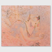 エンジェルエレガントバラ金ゴールドピーチフローラアンティーク ラッピングペーパー (フラット)