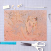 エンジェルエレガントバラ金ゴールドピーチフローラアンティーク 薄葉紙 (クラフト)