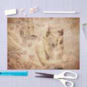 エンジェルエレガントブラウン白熱［赤熱］光を放つセピアフローラアンティーク 薄葉紙 (クラフト)