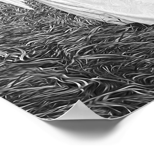 エンジェルエレガントブラック&ホワイトのフォトアート ポスター (角)