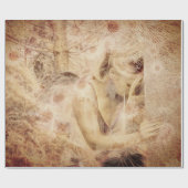 エンジェルエレガントブラ白熱［赤熱］光を放つウンセピアフローラアンティーク ラッピングペーパー (フラット)