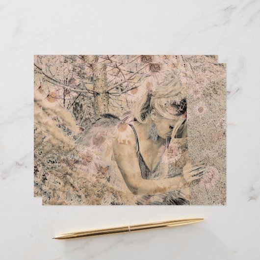 エンジェルエレガントボホフローラアンティークセピア (正面/裏面インサイチュ)