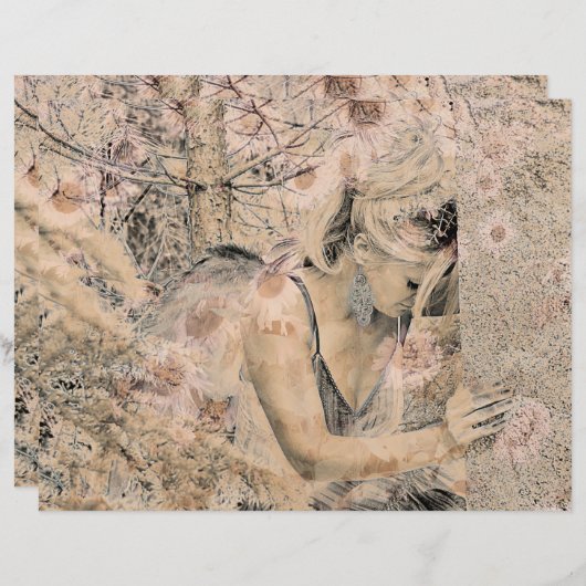 エンジェルエレガントボホフローラアンティークセピア (正面/裏面)