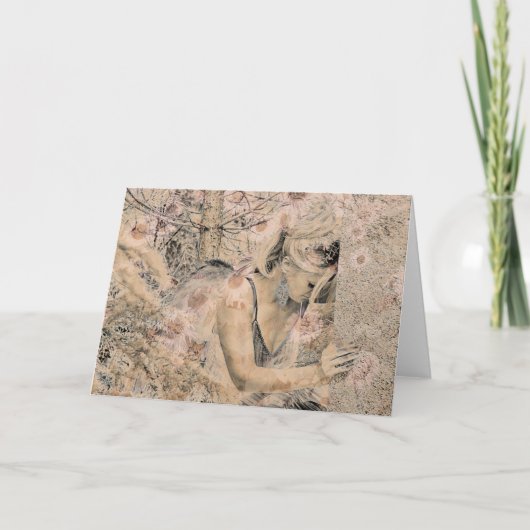 エンジェルエレガントボホフローラセピアアンティーク カード (正面)