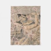 エンジェルエレガントボホフローラセピアアンティーク フリースブランケット (正面)