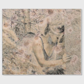 エンジェルエレガントボホフローラセピアアンティーク ラッピングペーパー (フラット)