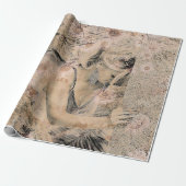 エンジェルエレガントボホフローラセピアアンティーク ラッピングペーパー (アンロールド)