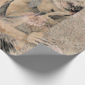 エンジェルエレガントボホフローラセピアアンティーク ラッピングペーパー (角)