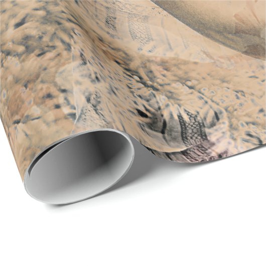 エンジェルエレガントボホフローラセピアアンティーク ラッピングペーパー (ロールコーナー)