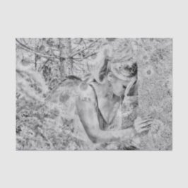 エンジェルエレガントボホブラックアンドホワイトフローラアンティーク 薄葉紙