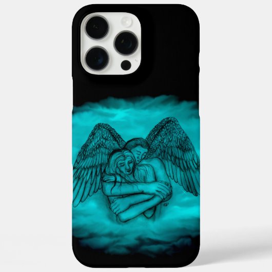 エンジェルエロスの愛の黒と緑のデザイン Case-Mate iPhoneケース (裏面)